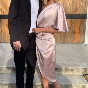 Reddress Blush Satin Midi Dress